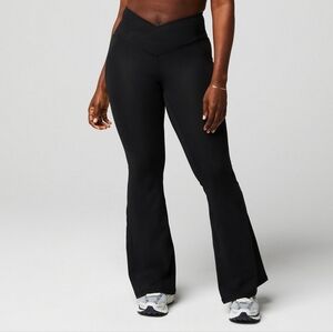 Fabletics Oasis PureLuxe High-Waisted Crossover Flare Legging Black Size Medium
